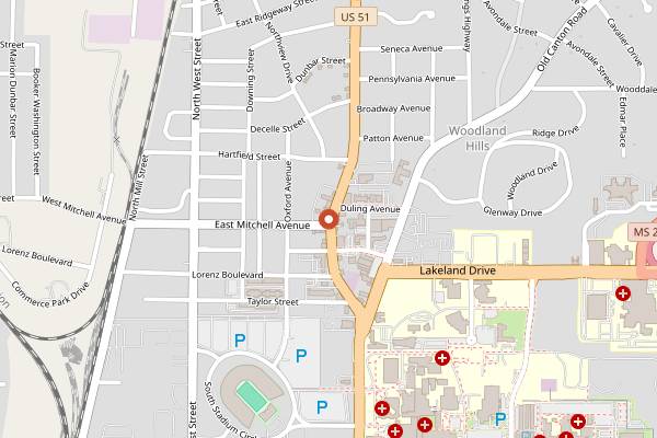 Map showing Campbell's Bakery in Jackson