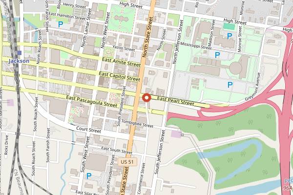 Map showing Hal and Mal's in Jackson