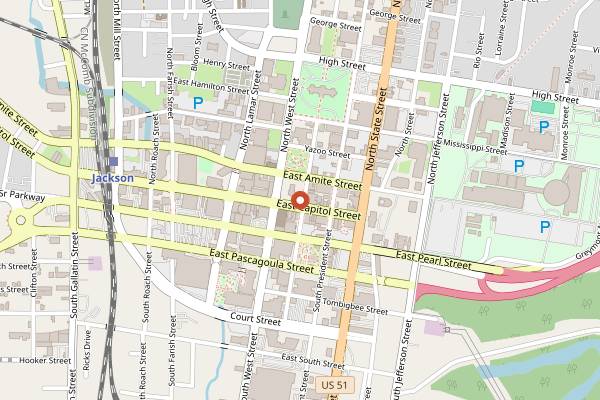 Map showing Eddie Wright BBQ in Jackson