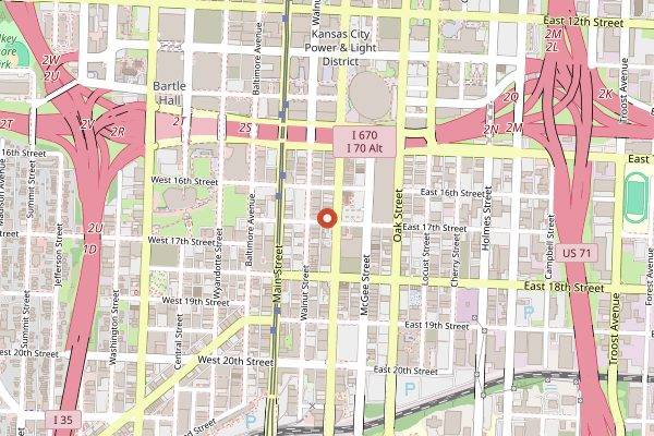 Map showing Ibis Bakery in Kansas City