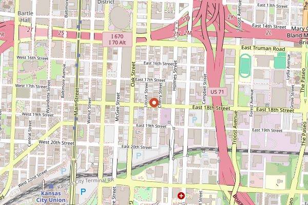 Map showing Border Brewing Company in Kansas City