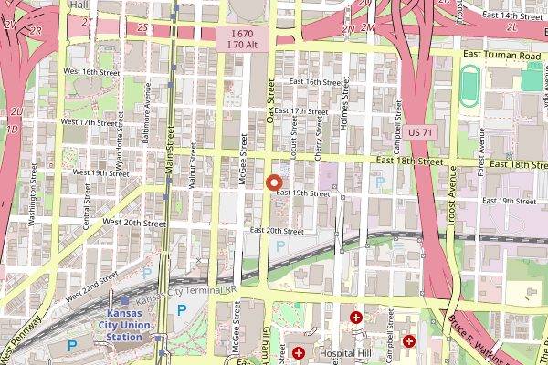 Map showing Brewery Emperial in Kansas City