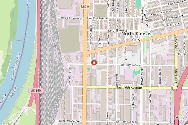 Map showing Cinder Block Brewery in Kansas City