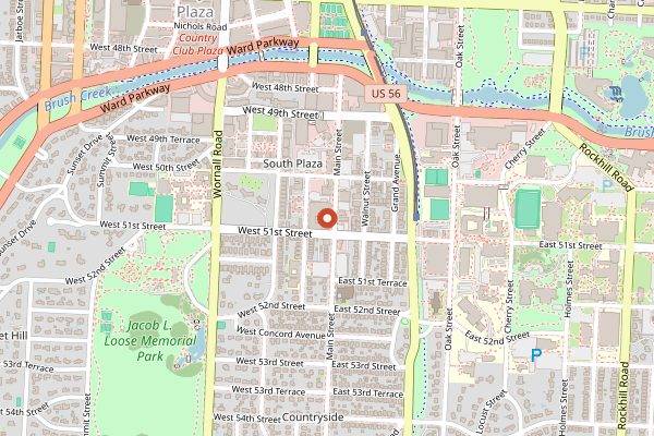 Map showing Messenger South Plaza in Kansas City