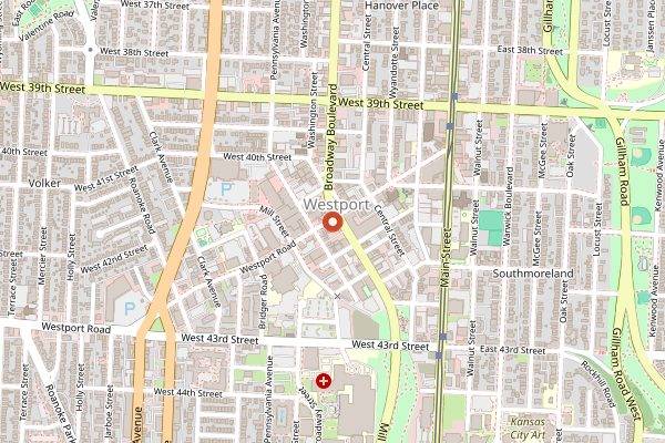 Map showing Westport Cafe in Kansas City