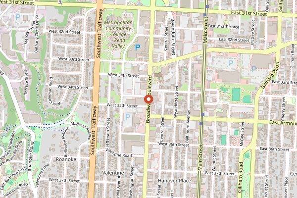 Map showing Monarch Coffee in Kansas City