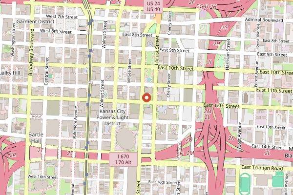 Map showing Kansas City Restaurant Week in Kansas City