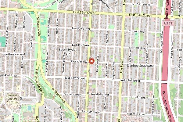 Map showing Oddly Correct Coffee in Kansas City