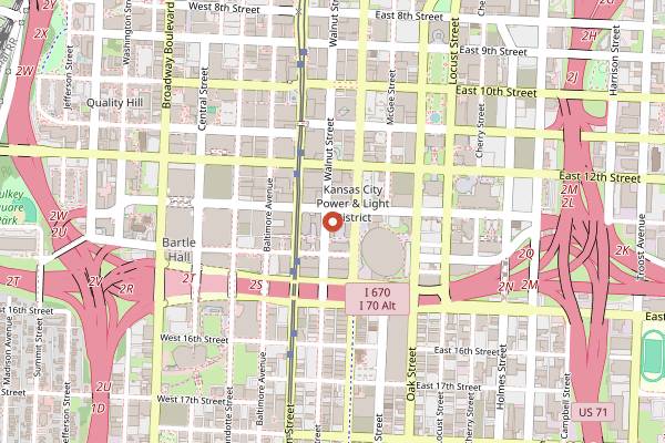 Map showing Besos y Abrazos in Kansas City