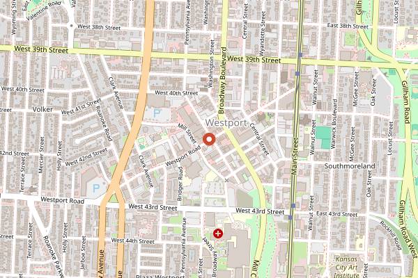 Map showing Kelly's Westport Inn live music in Kansas City