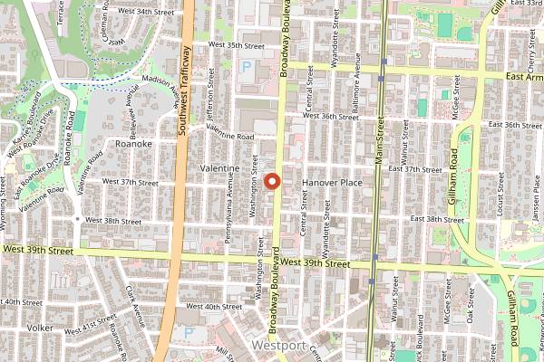 Map showing Missie B's in Kansas City