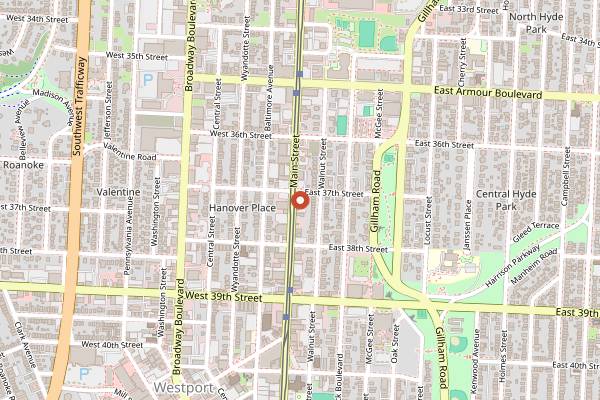 Map showing SideKicks Saloon in Kansas City