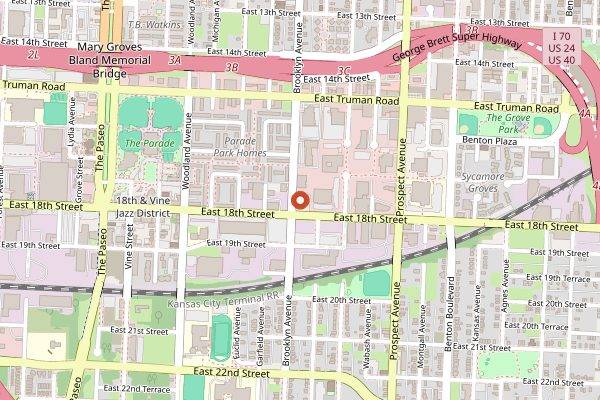 Map showing Arthur Bryant's Barbeque in Kansas City