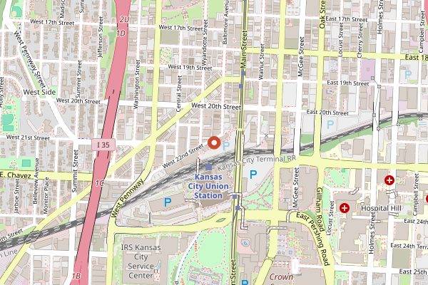 Map showing Fiorella's Jack Stack Barbecue Freight House in Kansas City