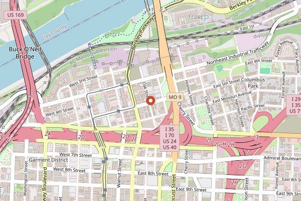 Map showing Le Fou Frog in Kansas City