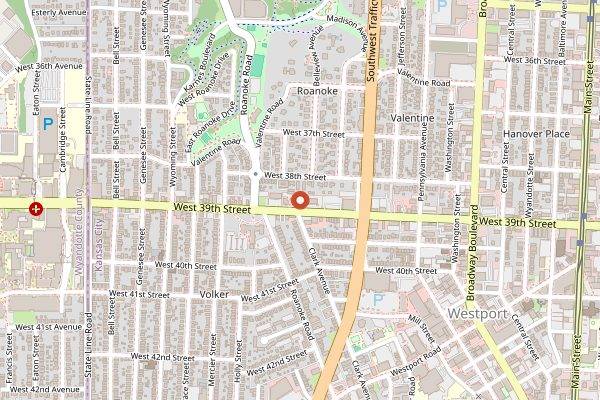 Map showing Q39 Midtown in Kansas City