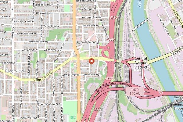 Map showing Slap's BBQ in Kansas City