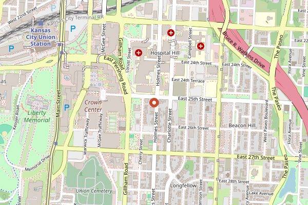 Map showing The Antler Room in Kansas City
