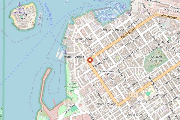 Map showing Glazed Donuts in Key West