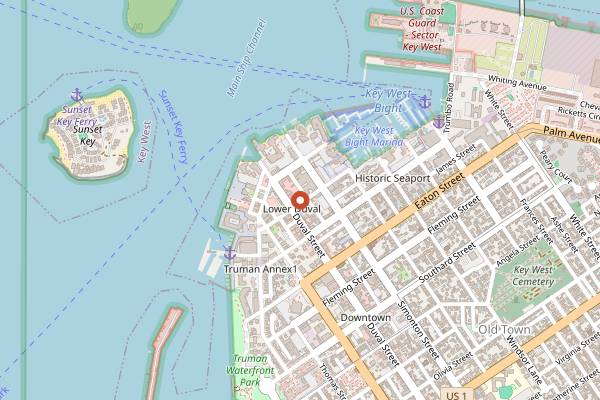 Map showing Key West Key Lime Pie Co in Key West