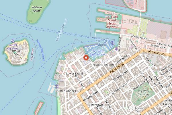 Map showing Berlin's Cocktail Bar & Lounge in Key West