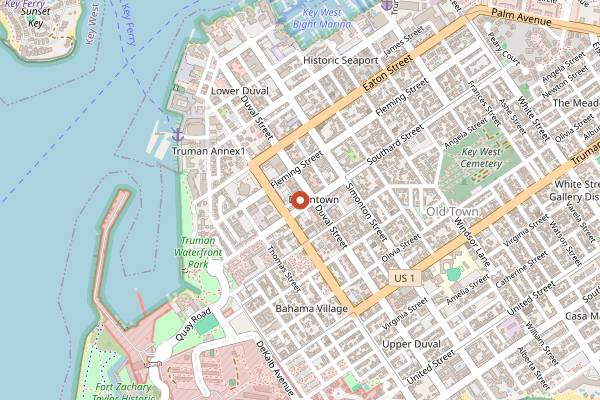 Map showing Mary Ellen's Bar & Kitchen in Key West
