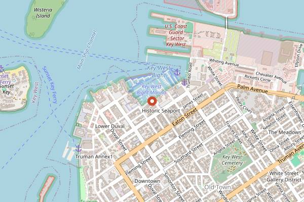 Map showing Schooner Wharf Bar in Key West