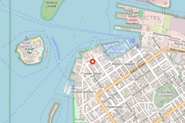 Map showing Southernmost Pint Brewpub in Key West