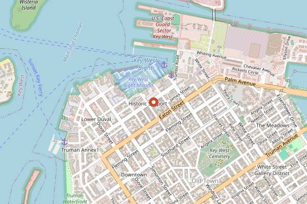 Map showing Pepe's Cafe in Key West