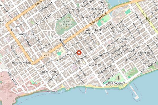 Map showing El Siboney Restaurant in Key West