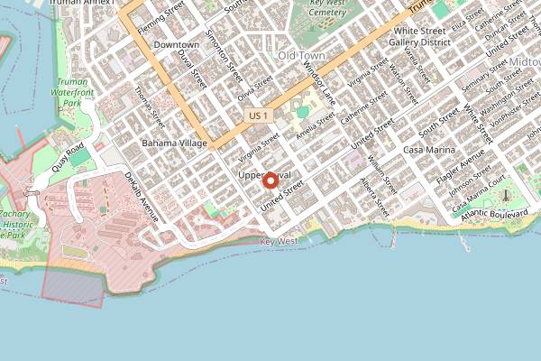 Map showing La Grignote in Key West