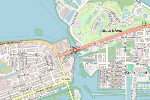 Map showing Baby's Coffee in Key West