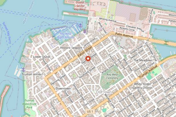 Map showing Date & Thyme in Key West