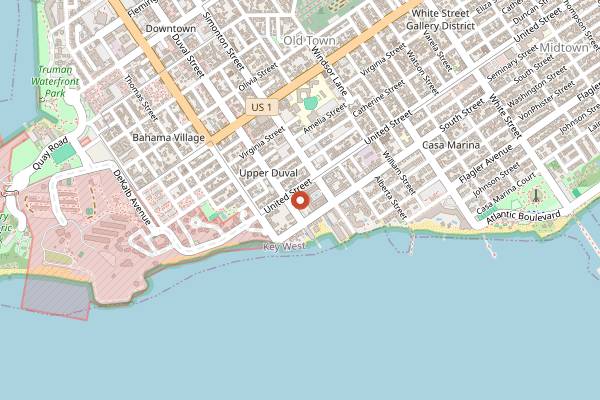 Map showing Key West Brewfest in Key West