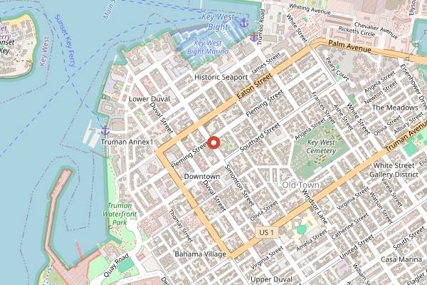 Map showing Cafe Marquesa in Key West