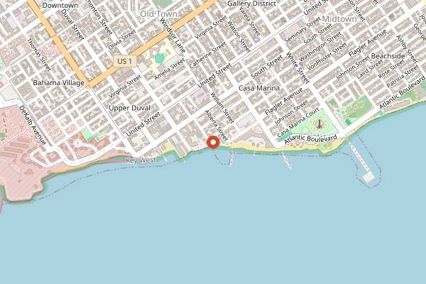 Map showing Louie's Backyard in Key West