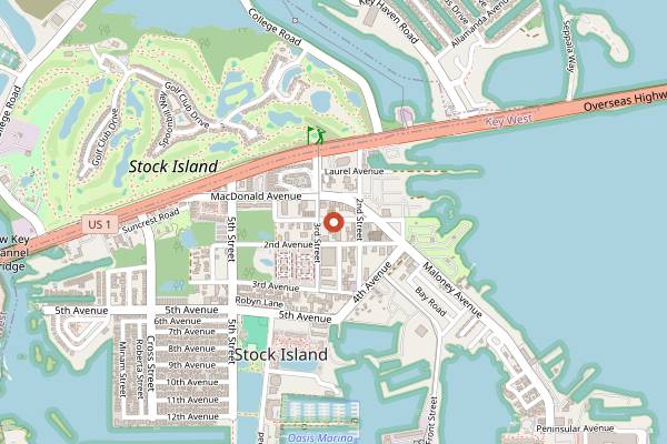 Map showing Cayo Hueso Brewing in Key West