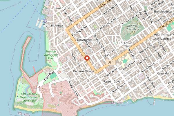 Map showing Mam's Best Food in Key West