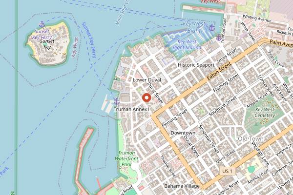 Map showing Garbo's Grill in Key West