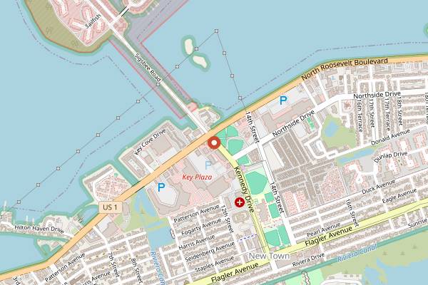 Map showing Kennedy Cafe in Key West