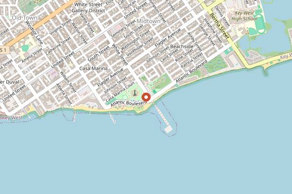 Map showing Key West Artisan Market in Key West