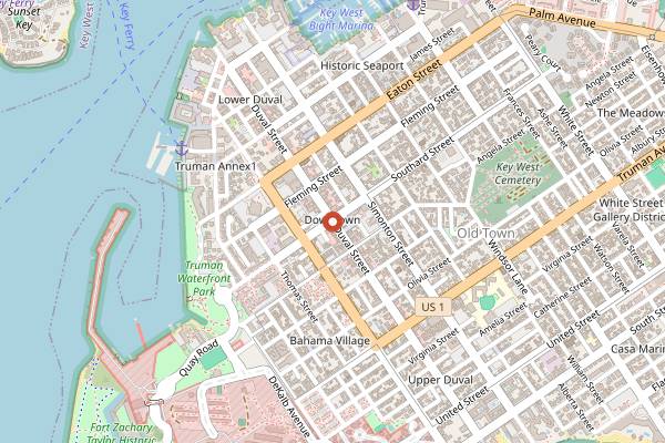 Map showing Truman Waterfront Farmers Market in Key West