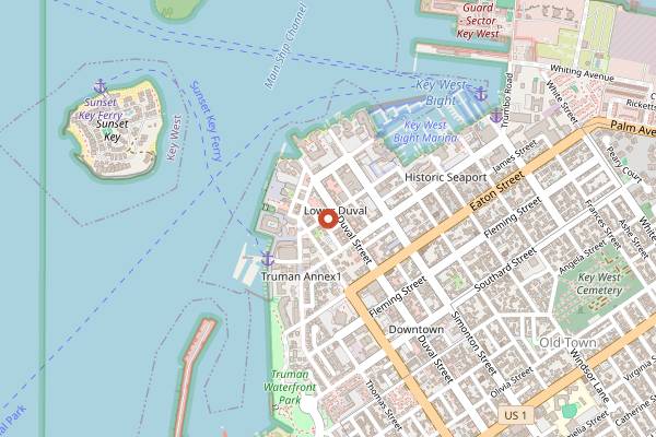Map showing Captain Tony's Saloon in Key West