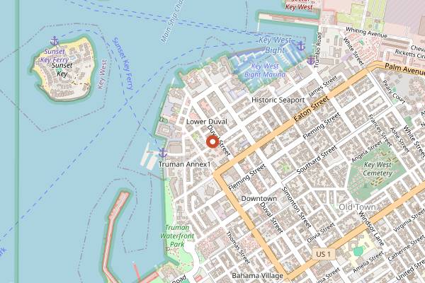 Map showing General Horseplay in Key West