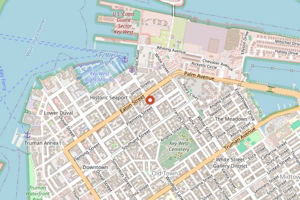 Map showing Azur Restaurant in Key West
