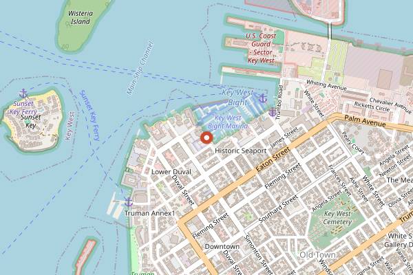 Map showing Conch Republic Seafood Company in Key West