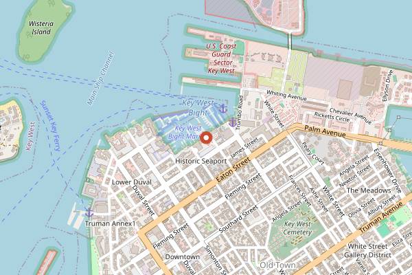 Map showing Half Shell Raw Bar in Key West