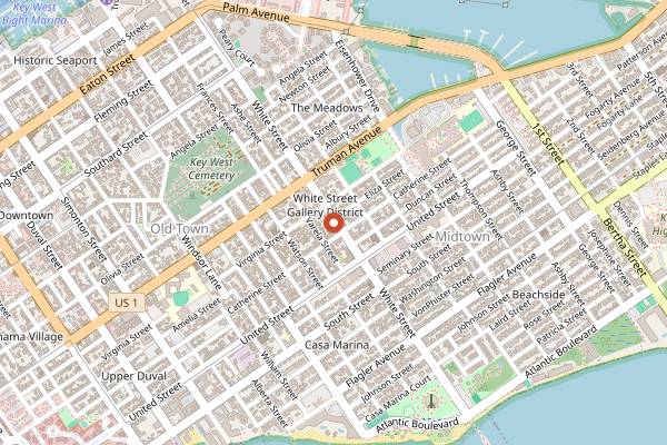 Map showing Mo's Restaurant in Key West