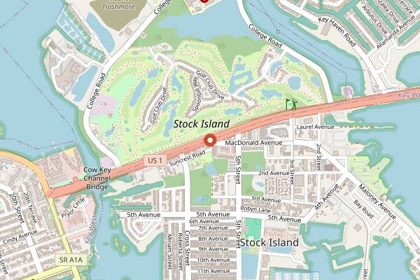 Map showing Roostica Wood-Fire Pizzeria in Key West