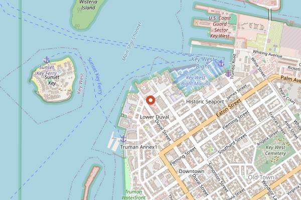Map showing Two Friends Patio Restaurant in Key West